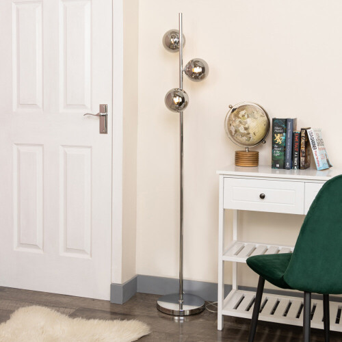 Litecraft Laszlo Floor Lamp 3 Light - Polished Chrome 1