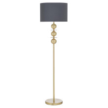 Litecraft Floor Lamp Ball & Disc Base With Shade - Brass Clearance - Refurbished