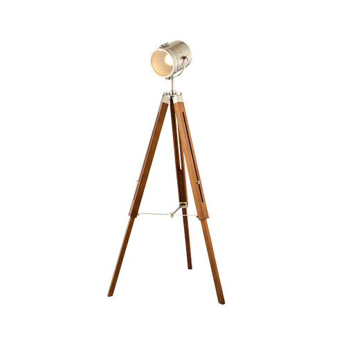 Litecraft Acton Tripod Floor Lamp Spotlight Style - Satin Nickel