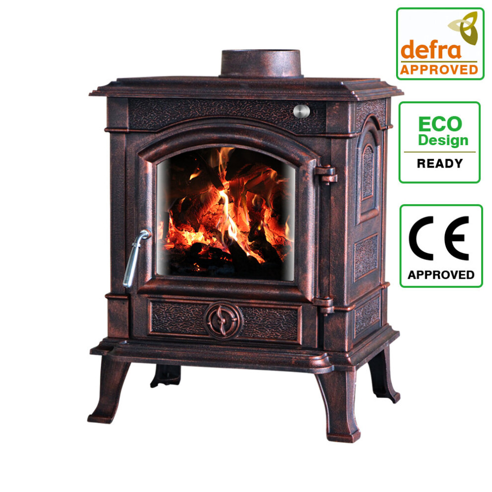 8KW Woodburning Stove Cast Iron Log Wood Burner Fireplace Dafra Approved Eco Design