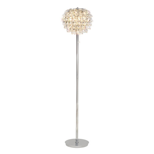 Visconte Maine Crystal Effect Floor Lamp - Polished Chrome