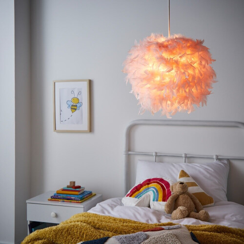 Litecraft Glow Child's Pink Feather Ball Shade 1