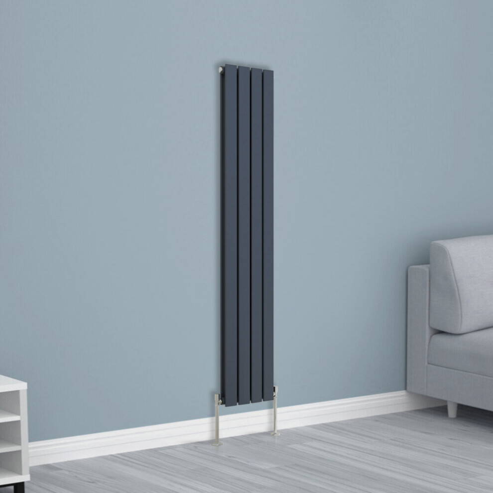 (1600x272mm Double, Anthracite) NRG Horizontal Vertical Flat Panel Designer Radiator Central Heating Radiator Rads