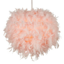 Litecraft Glow Light Shade 40cm Easy Fit Feather Ball Lampshade - Pink