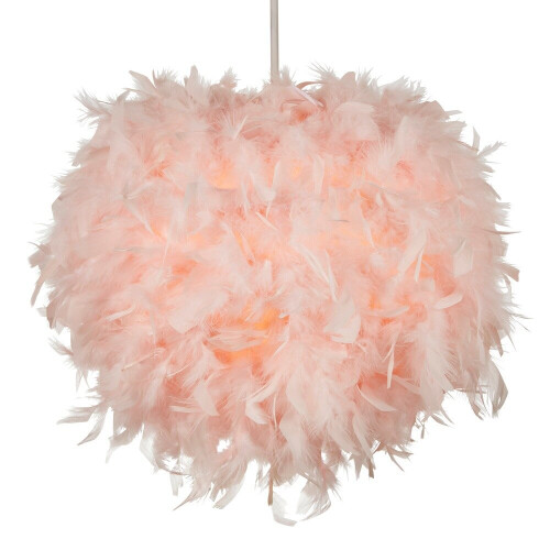 Litecraft Glow Child's Pink Feather Ball Shade