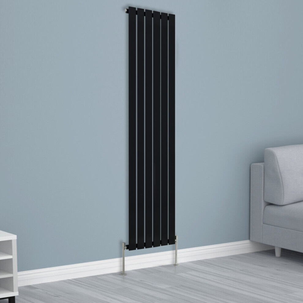 (1800X408mm Single, Black) Nrg Horizontal Vertical Flat Panel Designer Radiator Central Heating Radiator Rads 5059490125286