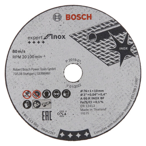 Bosch Caixa com 5 discos de corte BOSCH Expert para Inox - Ø76mm - 2608601520 1