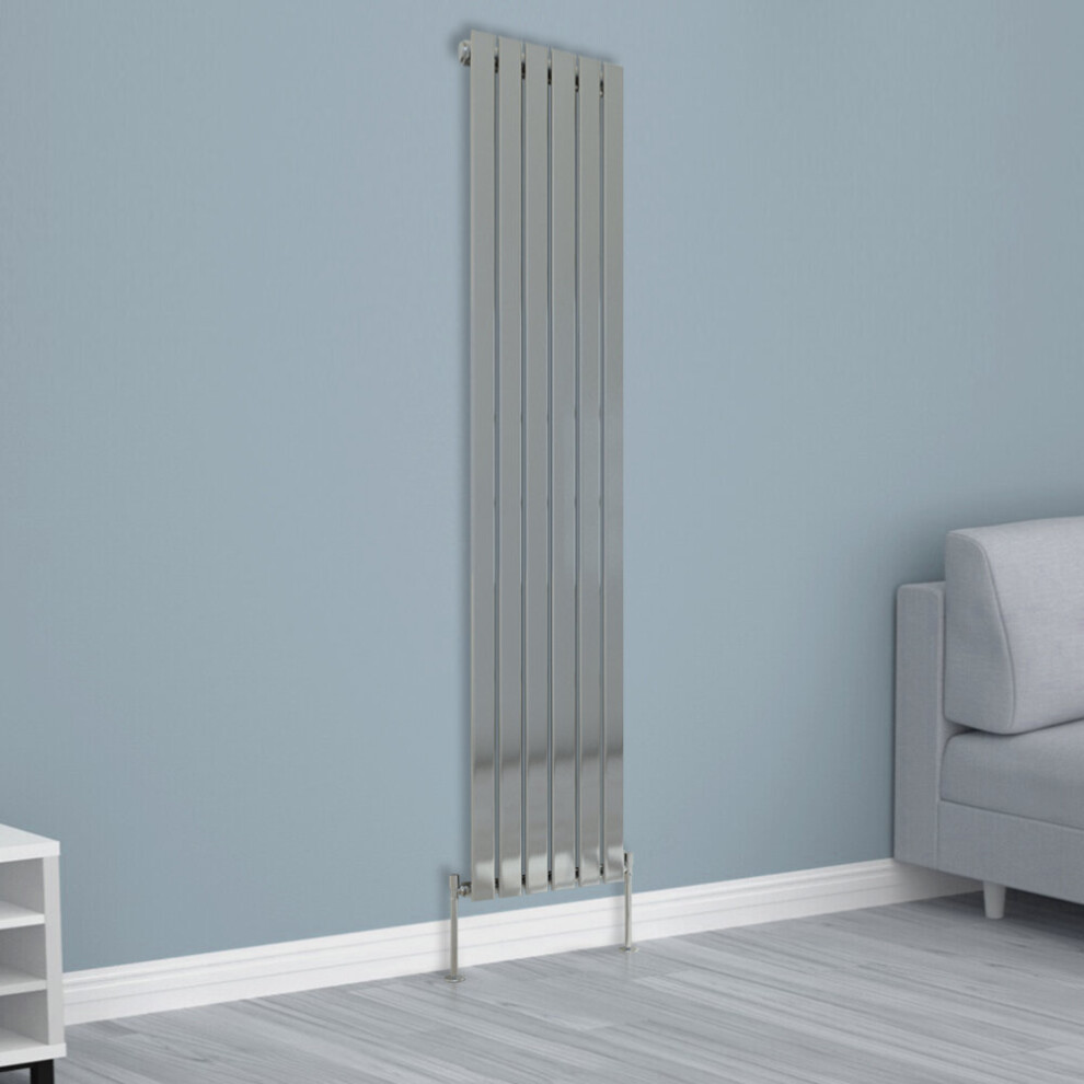 Nrg (1800X408mm Single, Chrome) Horizontal Vertical Flat Panel Designer Radiator Central Heating Radiator Rads
