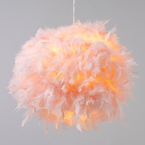 Litecraft Glow Child's Pink Feather Ball Shade 2