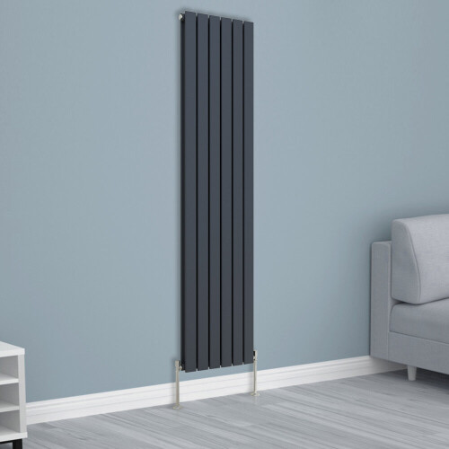 NRG (1800x408mm Double, Anthracite) NRG Horizontal Vertical Flat Panel Designer Radiator Central Heating Radiator Rads