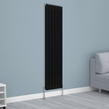 (1800x408mm Double, Black) NRG Horizontal Vertical Flat Panel Designer Radiator Central Heating Radiator Rads