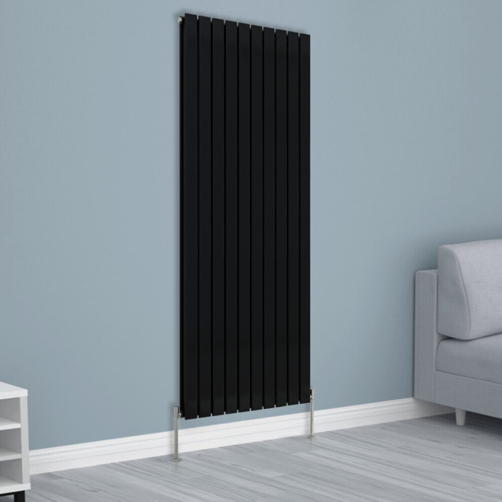 Nrg (1800X680mm Double, Black) Horizontal Vertical Flat Panel Designer Radiator Central Heating Radiator Rads