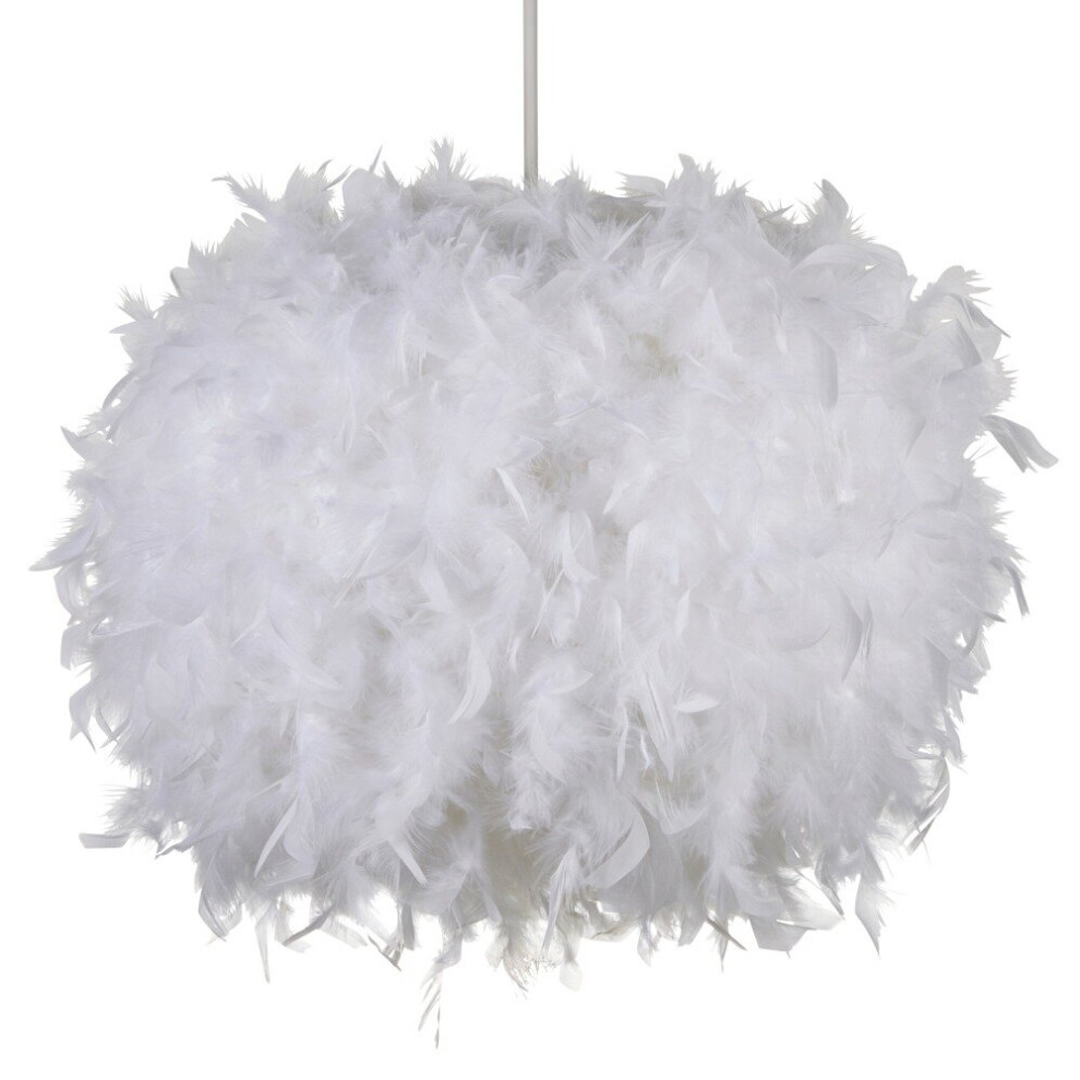 Litecraft Glow Feather Ball 50cm Easy Fit Child's Light Shade - White