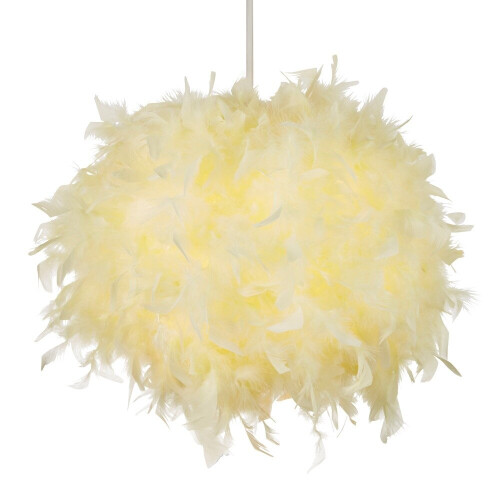 Litecraft Glow Feather Ball Easy Fit Light Shade - Yellow