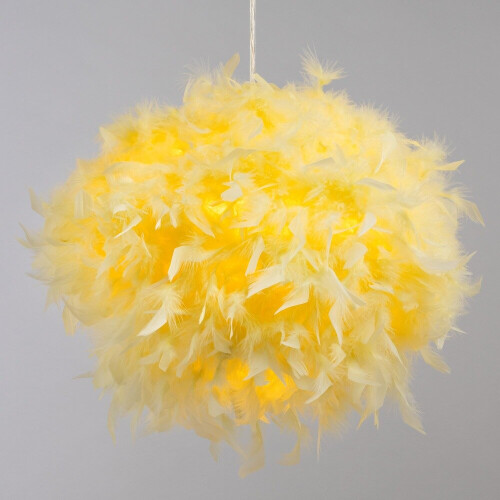 Litecraft Glow Feather Ball Easy Fit Light Shade - Yellow 2