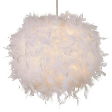 Litecraft Glow Light Shade 40cm Easy Fit Feather Ball Lampshade White