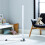 Litecraft Glow Shimmer Floor Lamp Cylinder LED Base - Chrome 5
