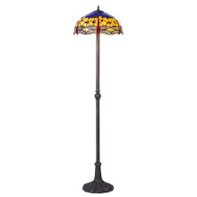 Tiffany by Tiff Floor Lamp With Dragonfly Shade - Antique Brass