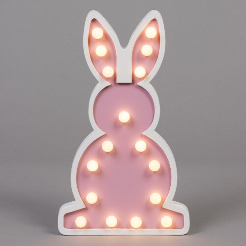 Litecraft Glow Bunny Child's Table Lamp - Pink 1