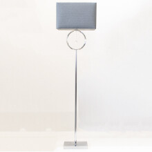 Litecraft Floor Lamp Pendant Detail With Grey Shade - Chrome Clearance - Refurbished