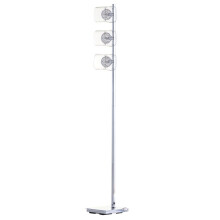 Litecraft Verona Floor Lamp With Glass & Wire Shades - Polished Chrome