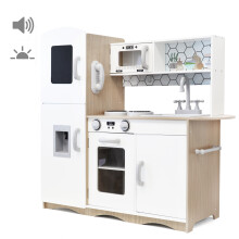 Wooden Play Kitchen Pretend Role Play Kitchen Toy Set - White