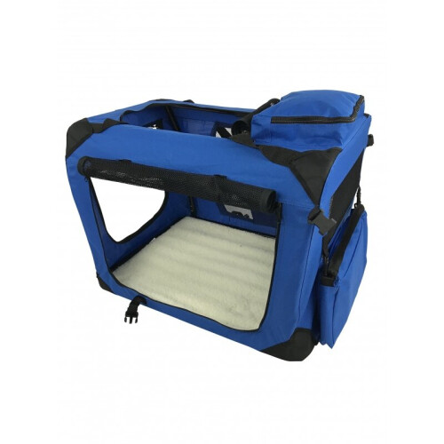 (Small) Pet Soft Carrier Crate Portable Foldable Blue 2