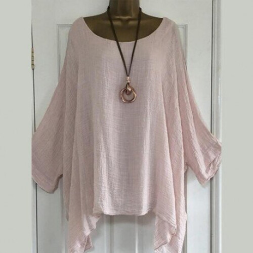 (5XL, Gray) Spring Summer Confortable  Plus Size Blouses 1