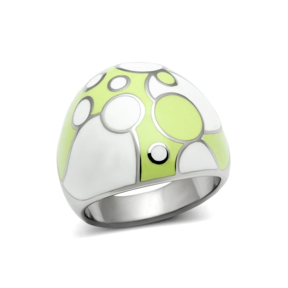 Photos - Ring High Polished No Plating Stainless Steel  with Epoxy, Multi Color - Size 9