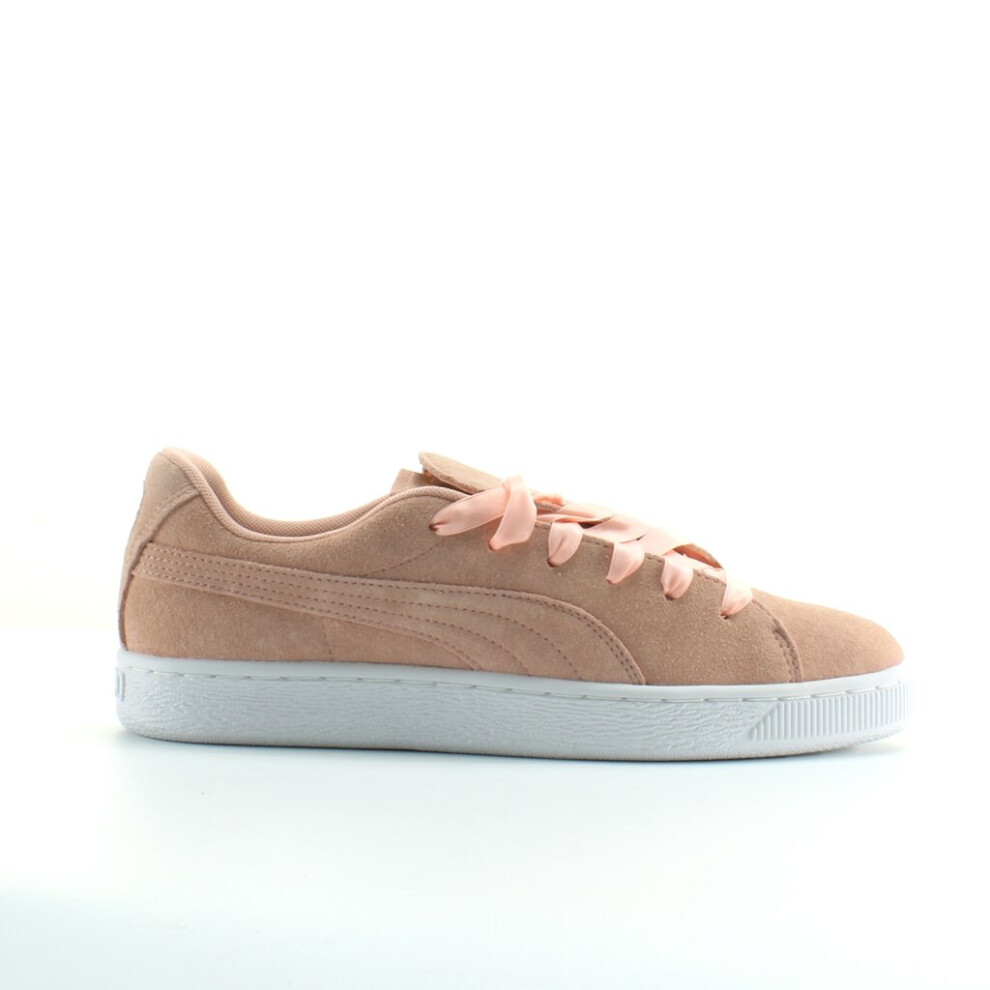 (4 (Adults')) Puma Suede Crush Peach Leather Womens Lace Up Trainers 369251 02