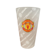 Manchester United FC Tumbler Frosted Glass Crest Official Football Gift