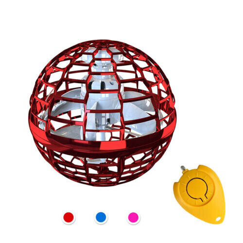 (Red) Pro Flying Ball Space Orb Magic Mini Drone UFO