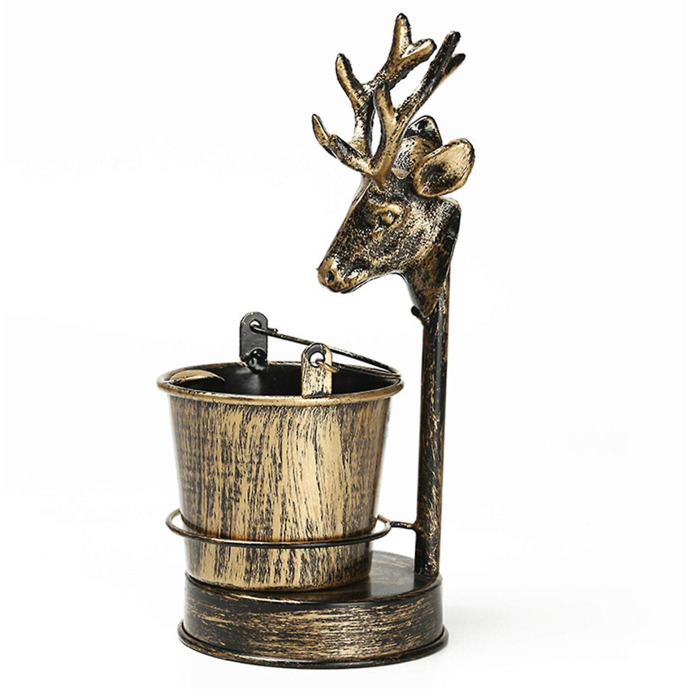 (Deer Head) Retro Iron Ashtray Creative Metal Ash Tray Tabletop Ornament Home Decor