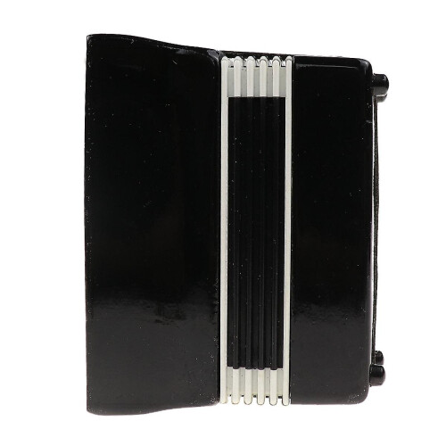 (Black) Mini Accordion Model Realistic Musical Instrument Model With Storage Box 2
