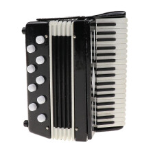 (Black) Mini Accordion Model Realistic Musical Instrument Model With Storage Box