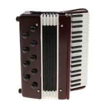(Red) Mini Accordion Model Realistic Musical Instrument Model With Storage Box