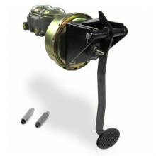 Universal Firewall 9 in. Single Brake Pedal Kit Adjustable Disc & Disc Small Oval Black Pad
