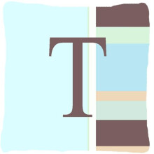 Letter T Initial Monogram - Blue Stripes Indoor & Outdoor Fabric Decorative Pillow