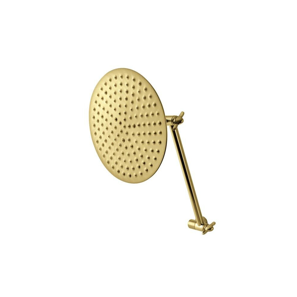 Victorian Shower Head With Adjustable Shower Arm, Brushed Brass 753678300346