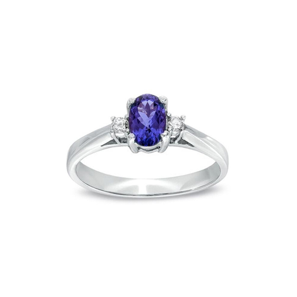 Photos - Ring 0.53 CTTW Tanzanite & Diamond  Set, 14K Gold - Size 6.5