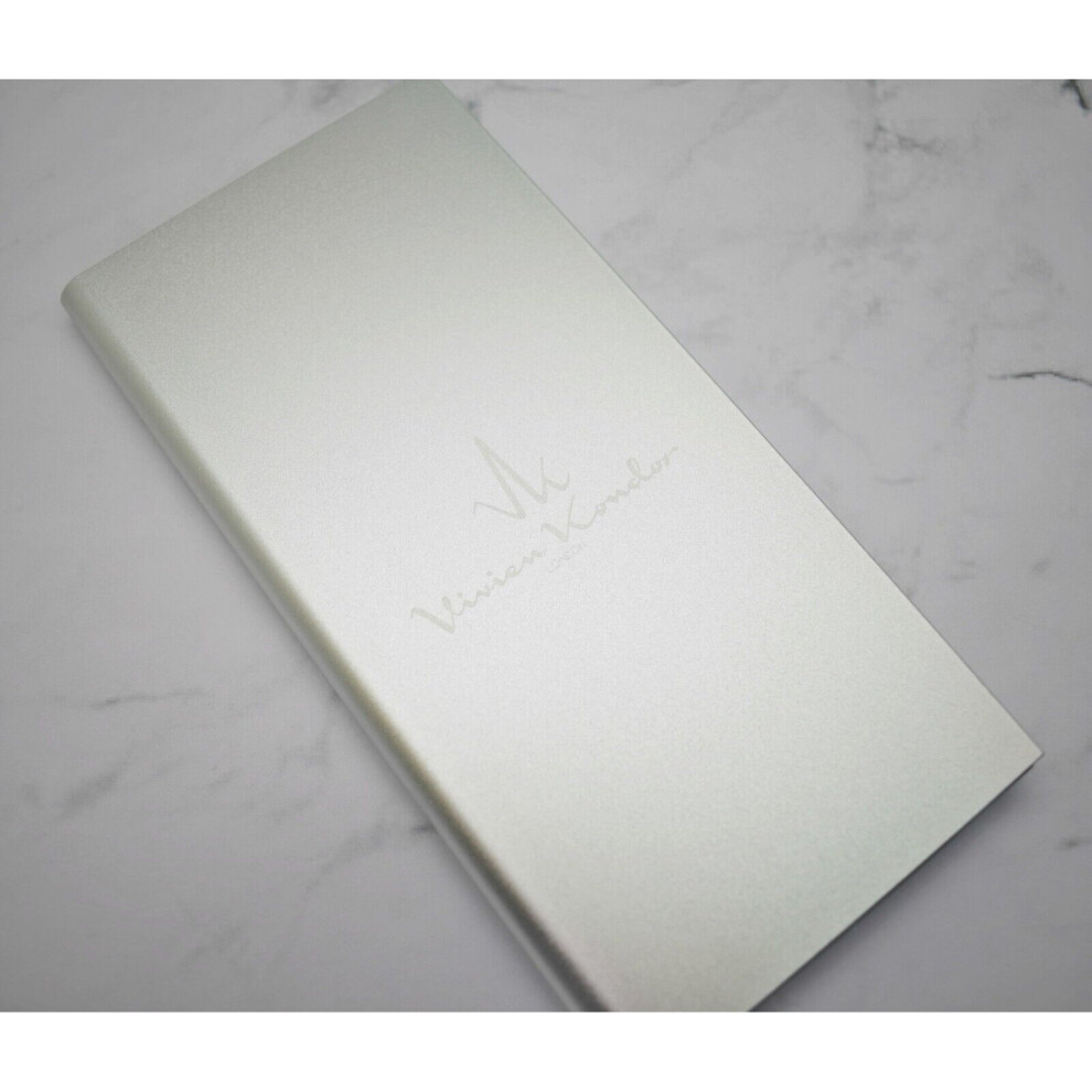 Vivien Kondor London (Silver) Slim Travel Smart Powerbank 10000Mah Dual Charging Silver