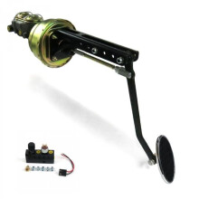 Universal Adjustable Firewall 8 in. Dual Brake Pedal Kit Adjustable Disc & Disc Large Oval Chrome Pad