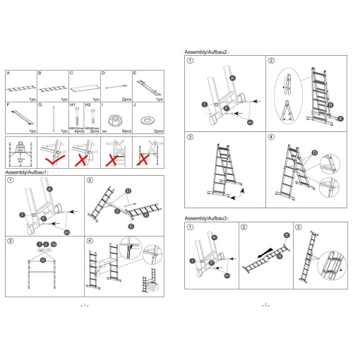 Multi Purpose Working Scaffolding Ladder Working W/Wheels Platform 1