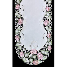 H7538-RS Victorian Rose & Pink Round Doily, 8 in.