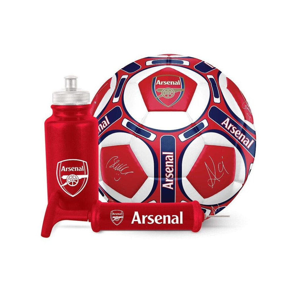 Arsenal Fc Team Merchandise Football Signature Ball Bottle Pump Gift Set 500Ml