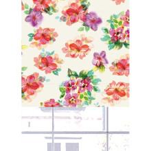 (150 cm Width x 140 cm Drop, Cream) Listercartwright South Pacific Floral Blackout Roller Blinds Windows Blind Easy Fit Child Safety Included