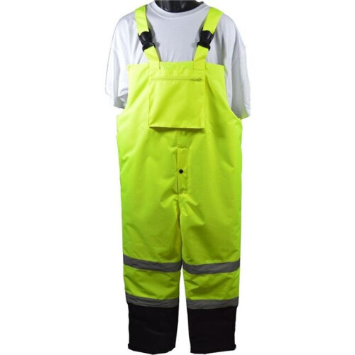 ANSI-ISEA 107-2015 Class E Waterproof Quilted Thermal Bib Rain Pants, 4X