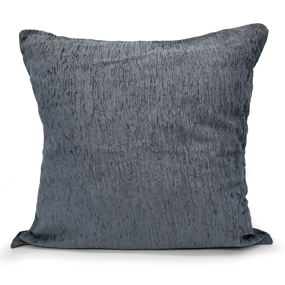 (Grey, 17"x17" Filled Cushion) Large Chenille cushion covers or cushion Plain