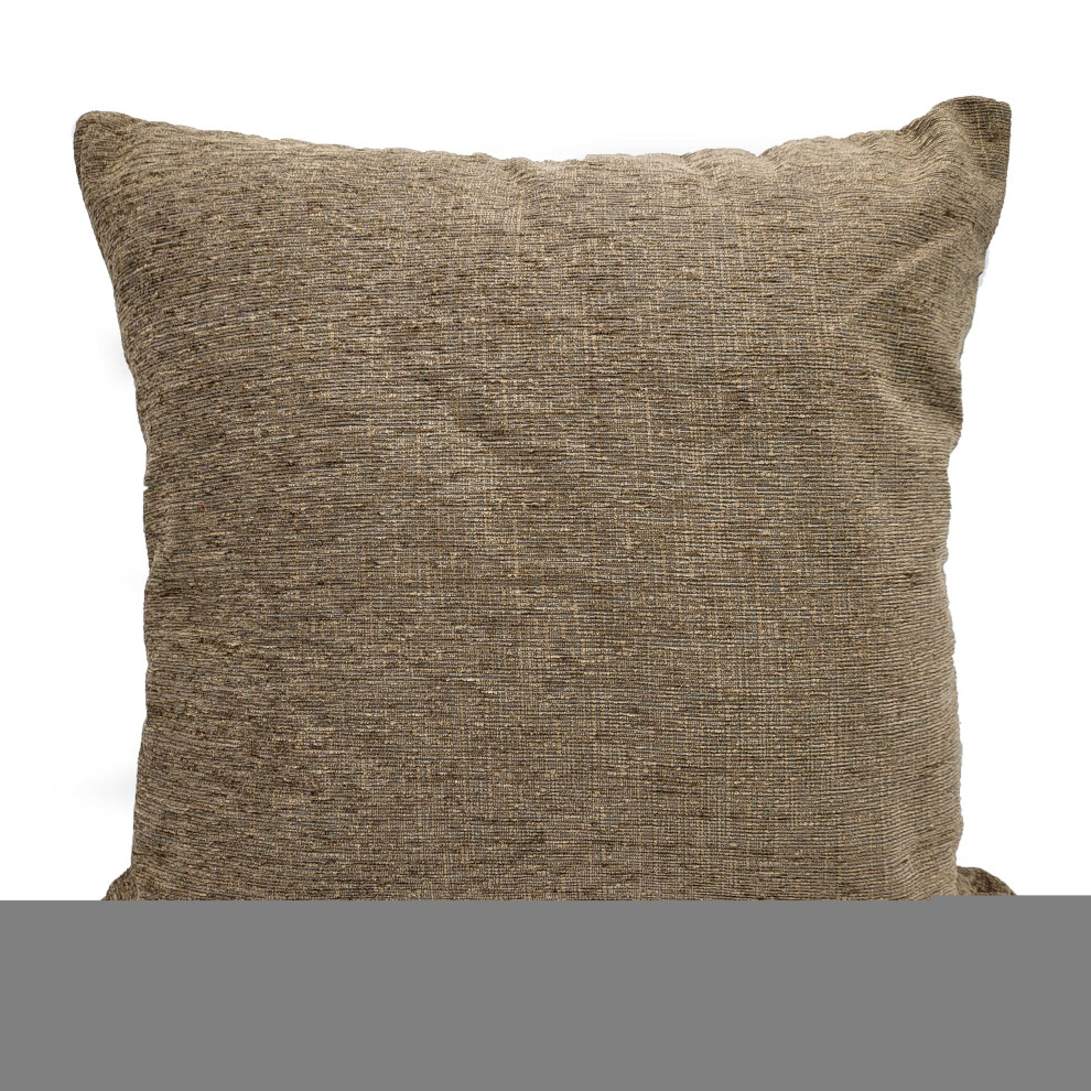 (Beige, 21"x21" Cover Only) Large Chenille cushion covers or cushion Plain