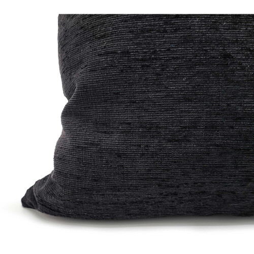(Black, 21"x21" Filled Cushion) Large Chenille cushion covers or cushion Plain 1